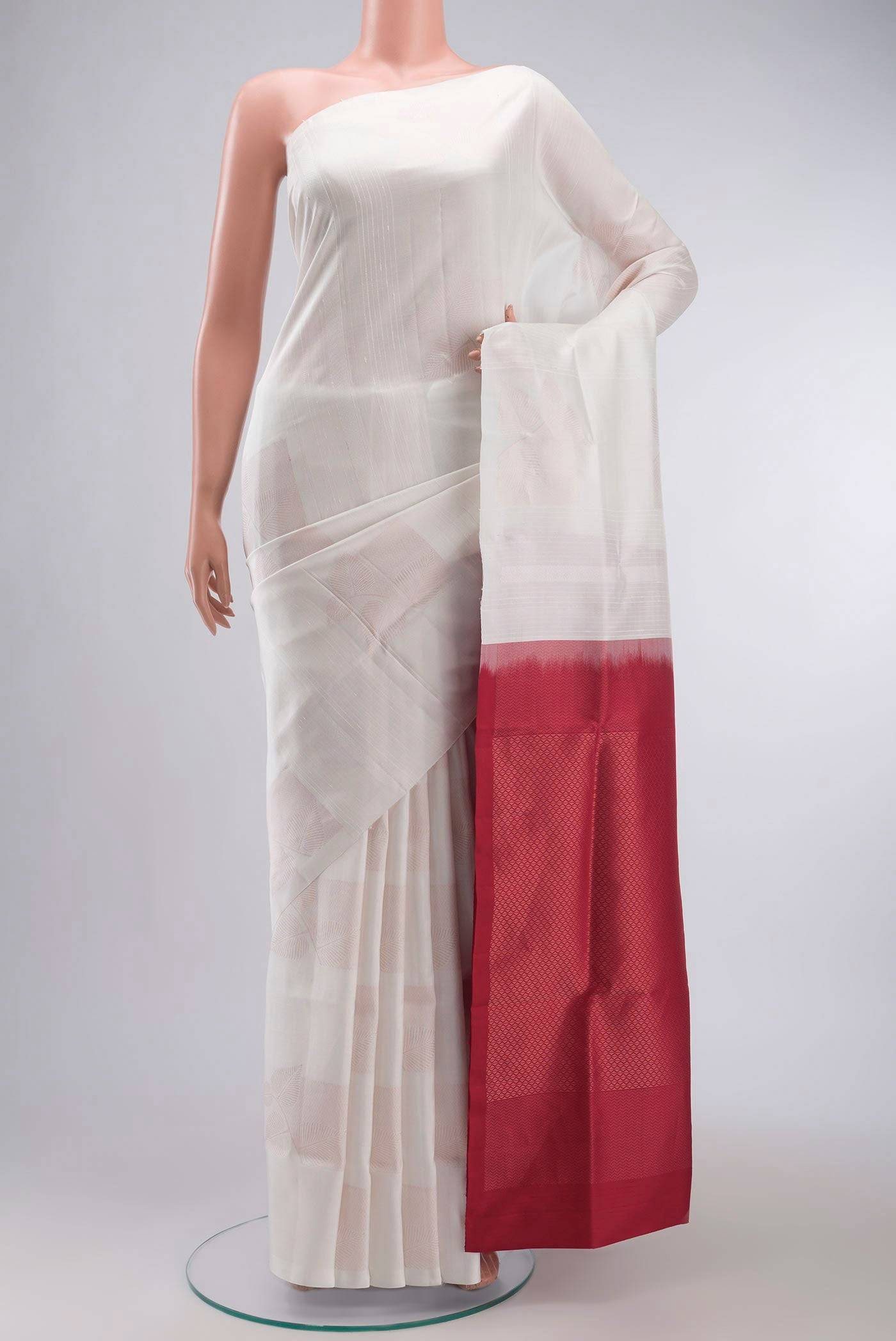 Off White Soft Silk Saree Buy at ₹10957