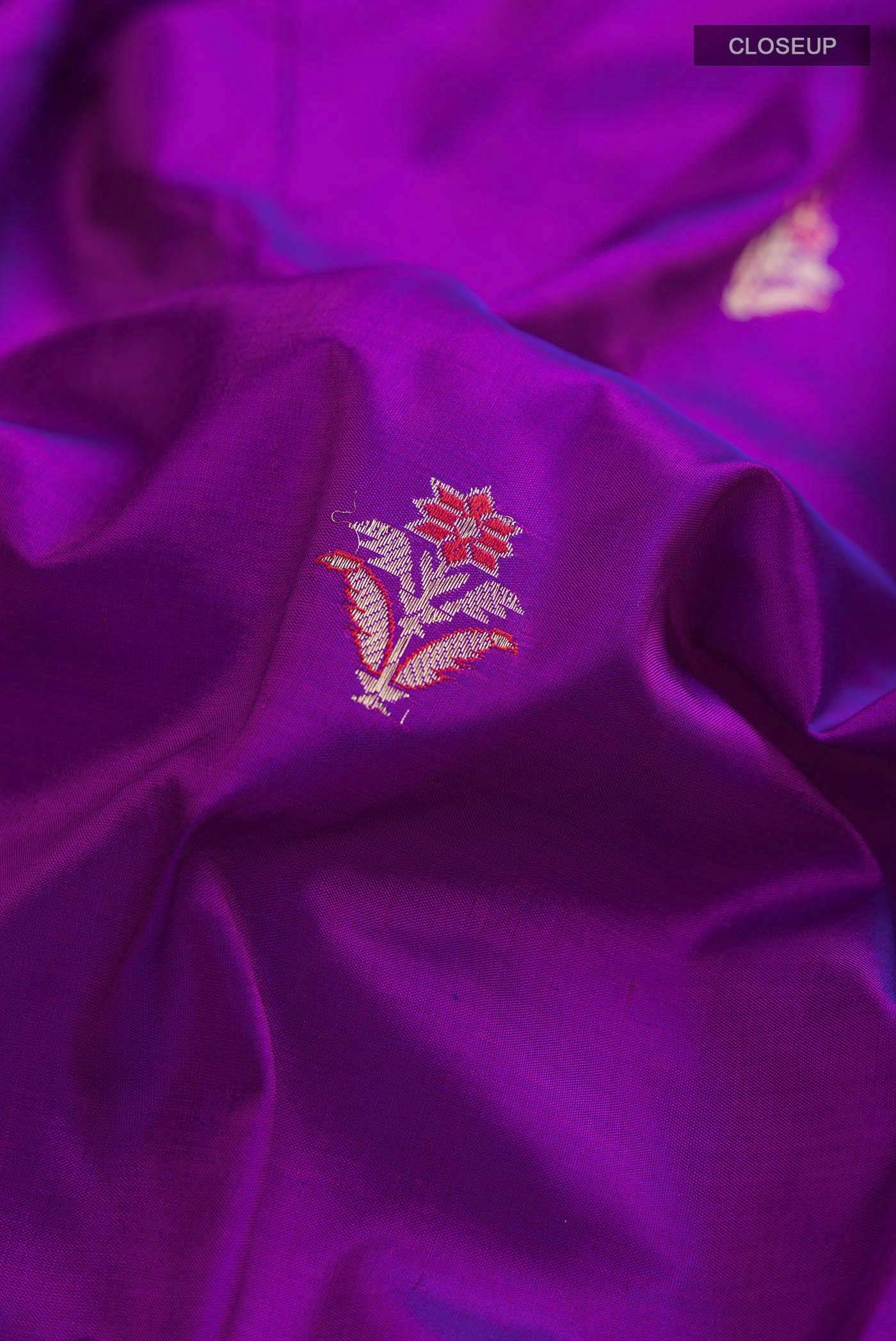 Purple Banarasi Katan Silk Saree Buy at ₹15021