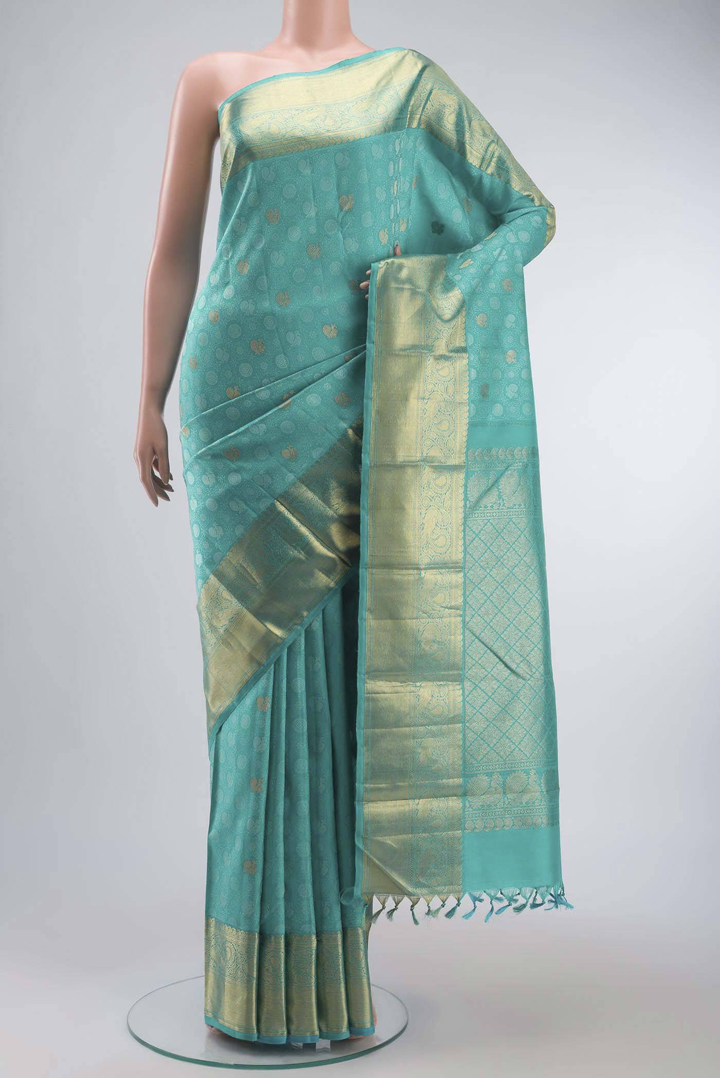 Turquoise Kanchipuram Silk Saree Buy at ₹27390