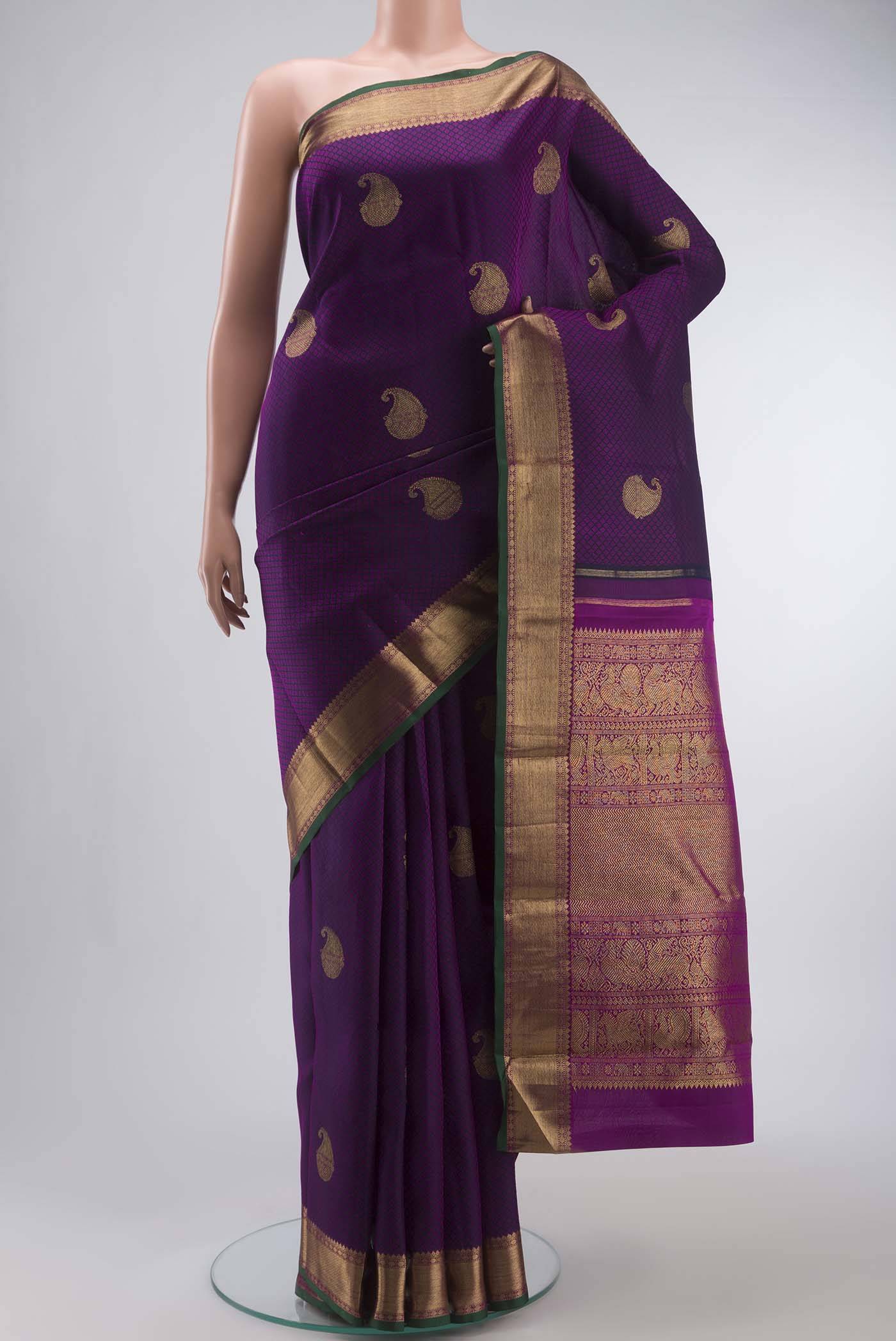 Purple Kanchipuram Silk Saree Buy at ₹37754