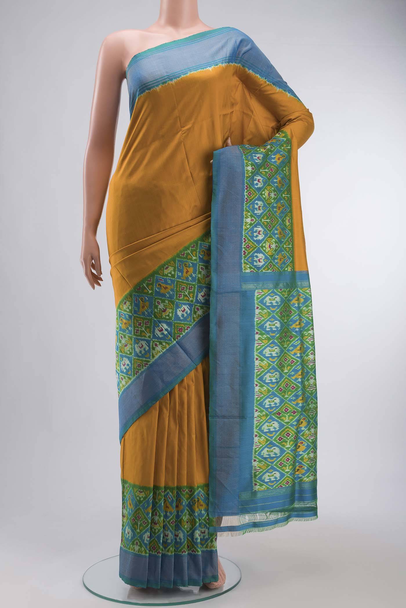 Mustard Pochampally Silk Saree Buy at ₹19695