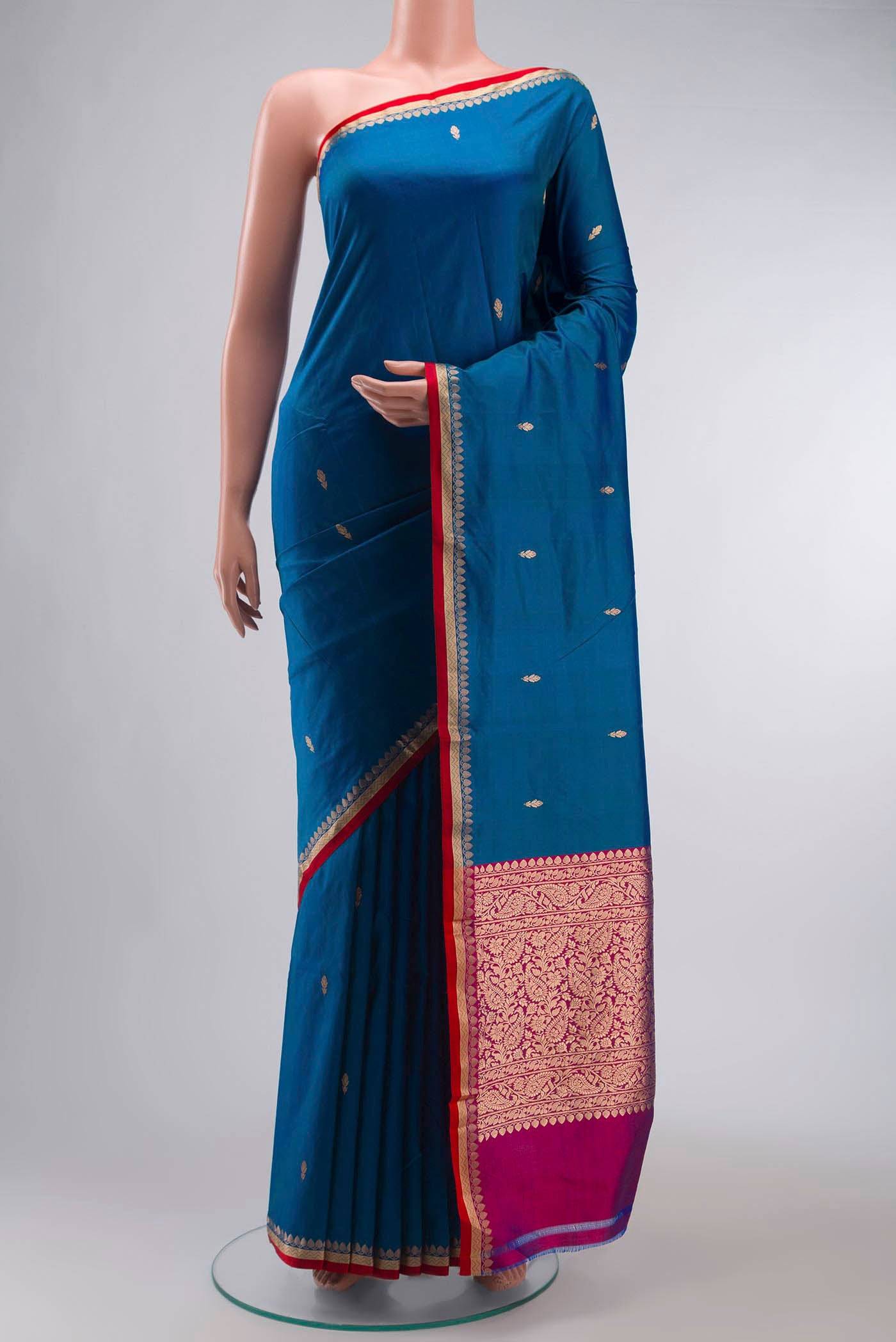 Blue Banarasi Katan Silk Saree Buy at ₹10249