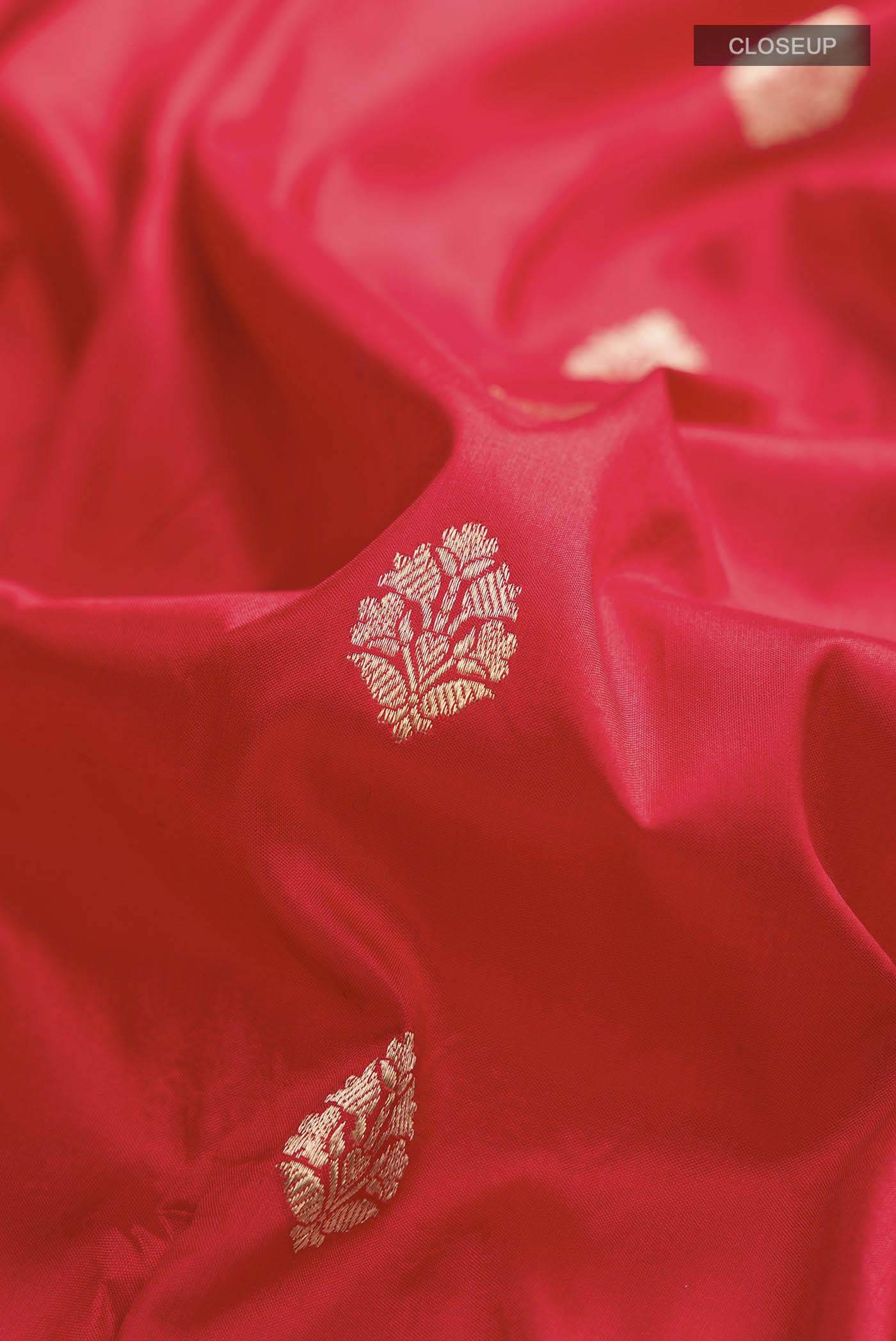 Red Banarasi Katan Silk Saree Buy at ₹11487