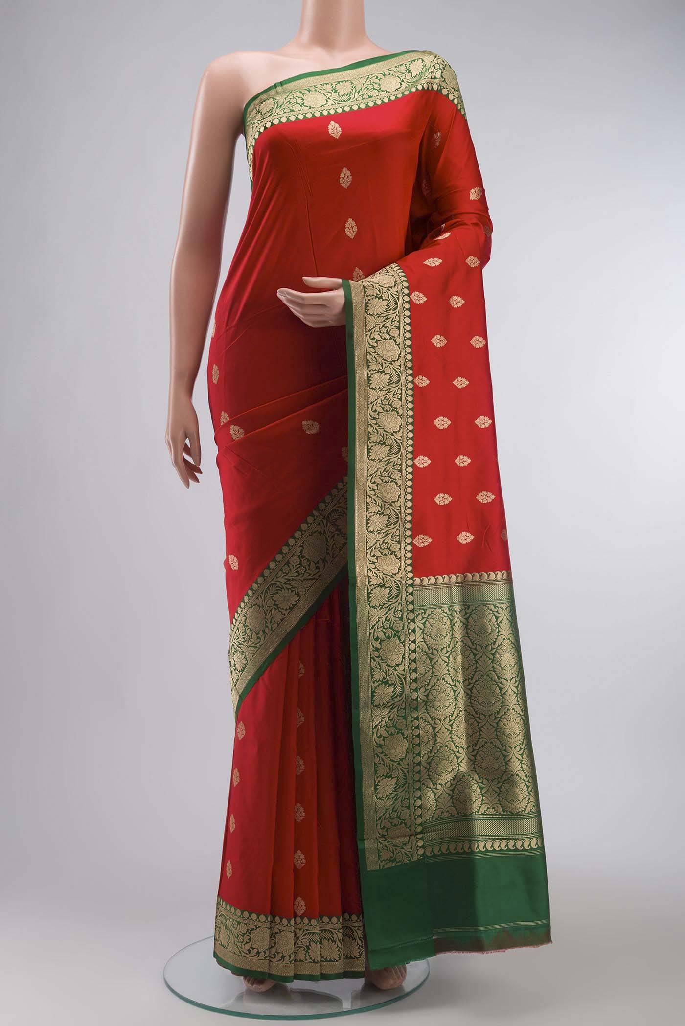 Red Banarasi Katan Silk Saree Buy at ₹11487