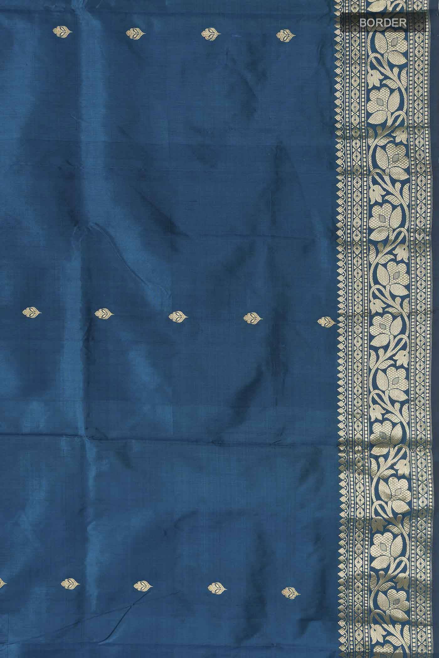 Blue Banarasi Katan Silk Saree Buy at ₹7953