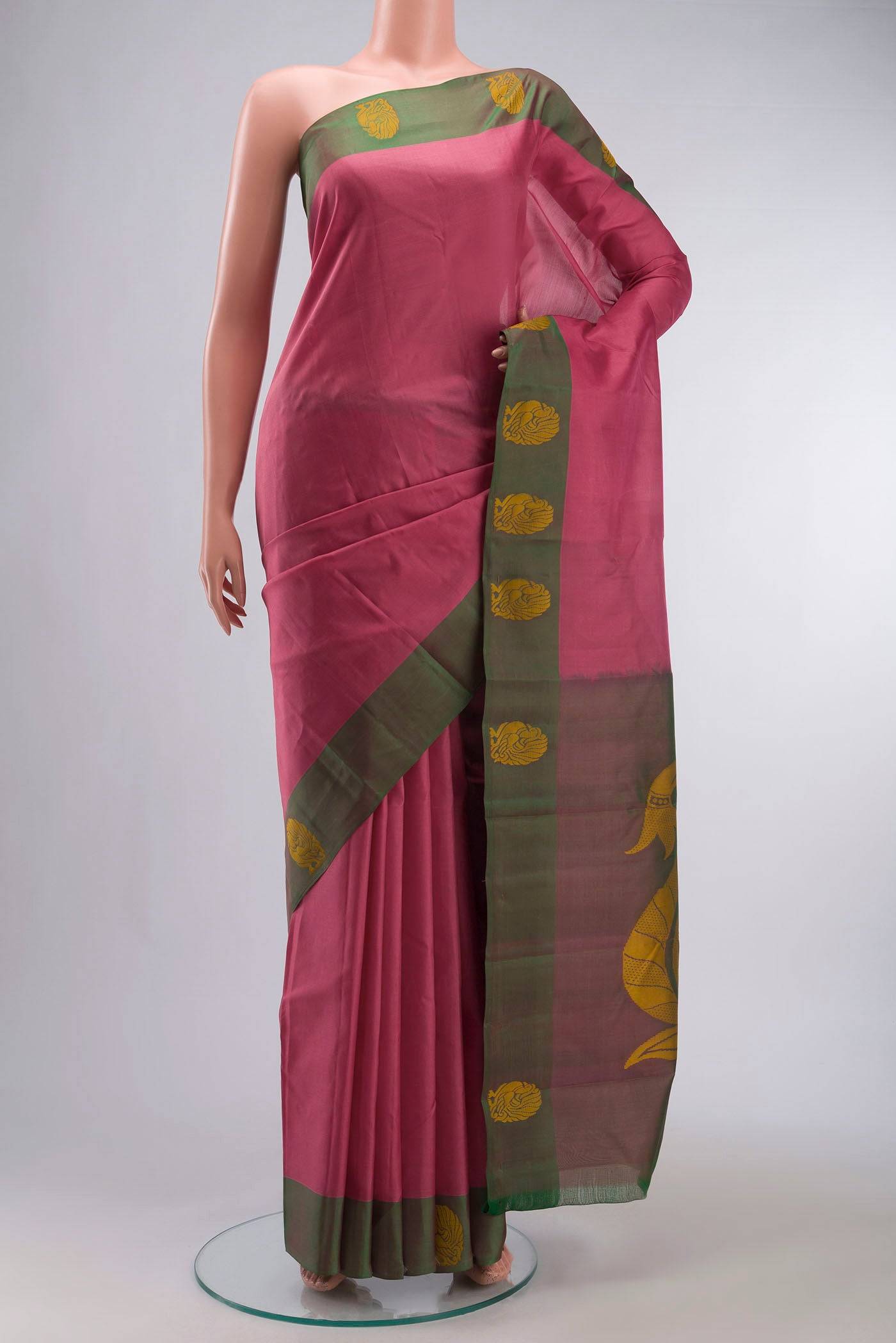 Pink Kanchipuram Silk Saree Buy at ₹8306