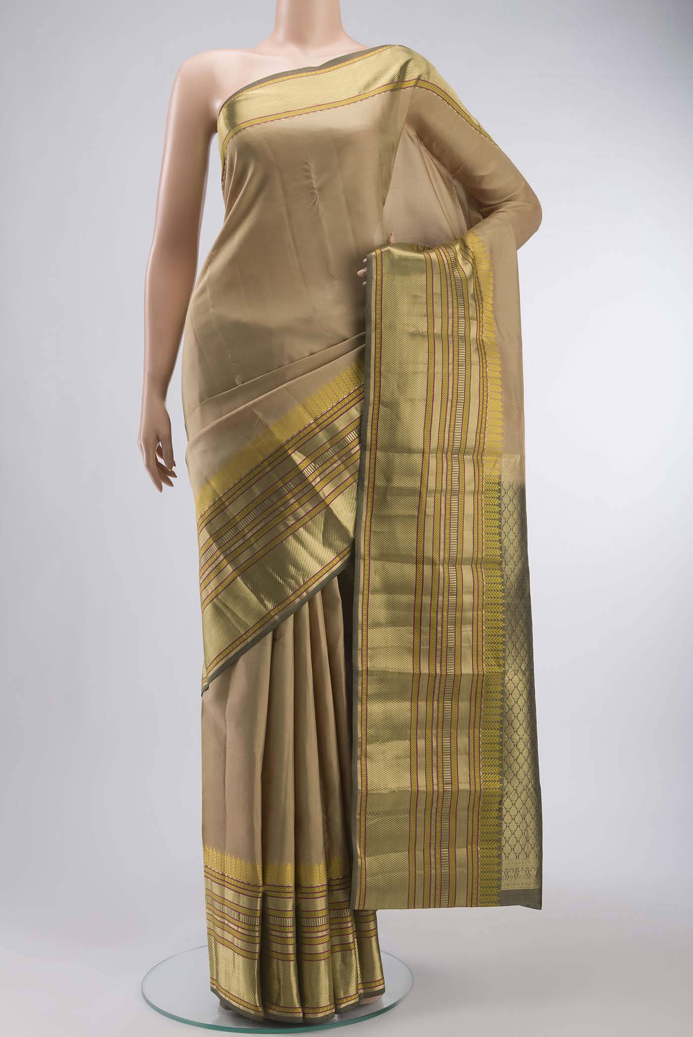 Sandal Kanchipuram Silk Saree Buy at ₹11487