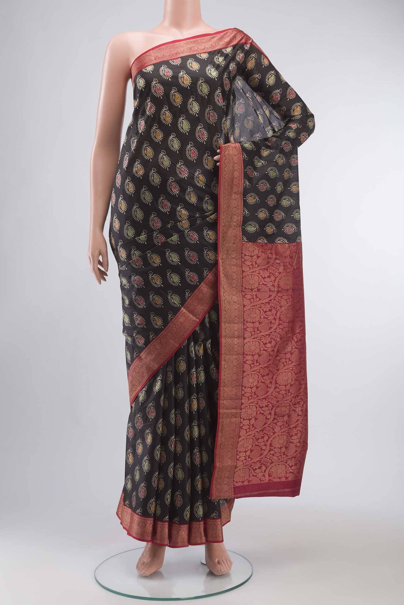 Black Printed Silk Saree Buy at ₹5552