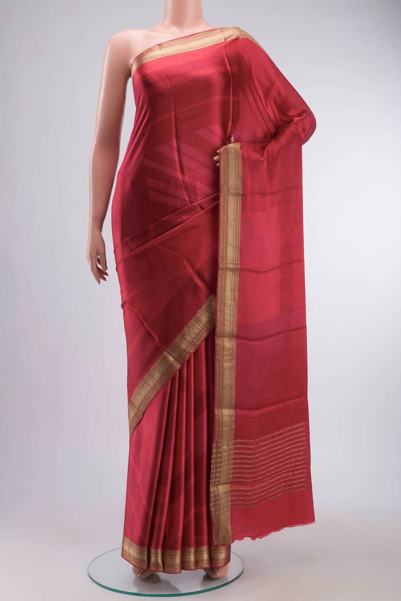 Pink Satin Crepe Saree Buy at ₹16300