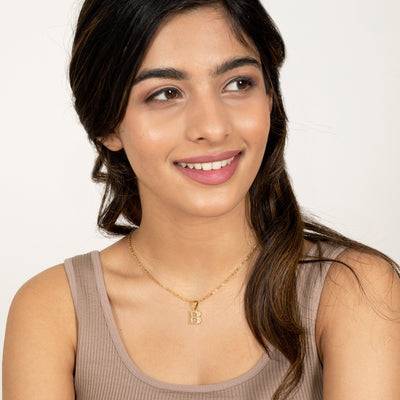 Bewitched B Initial Pendant Necklace