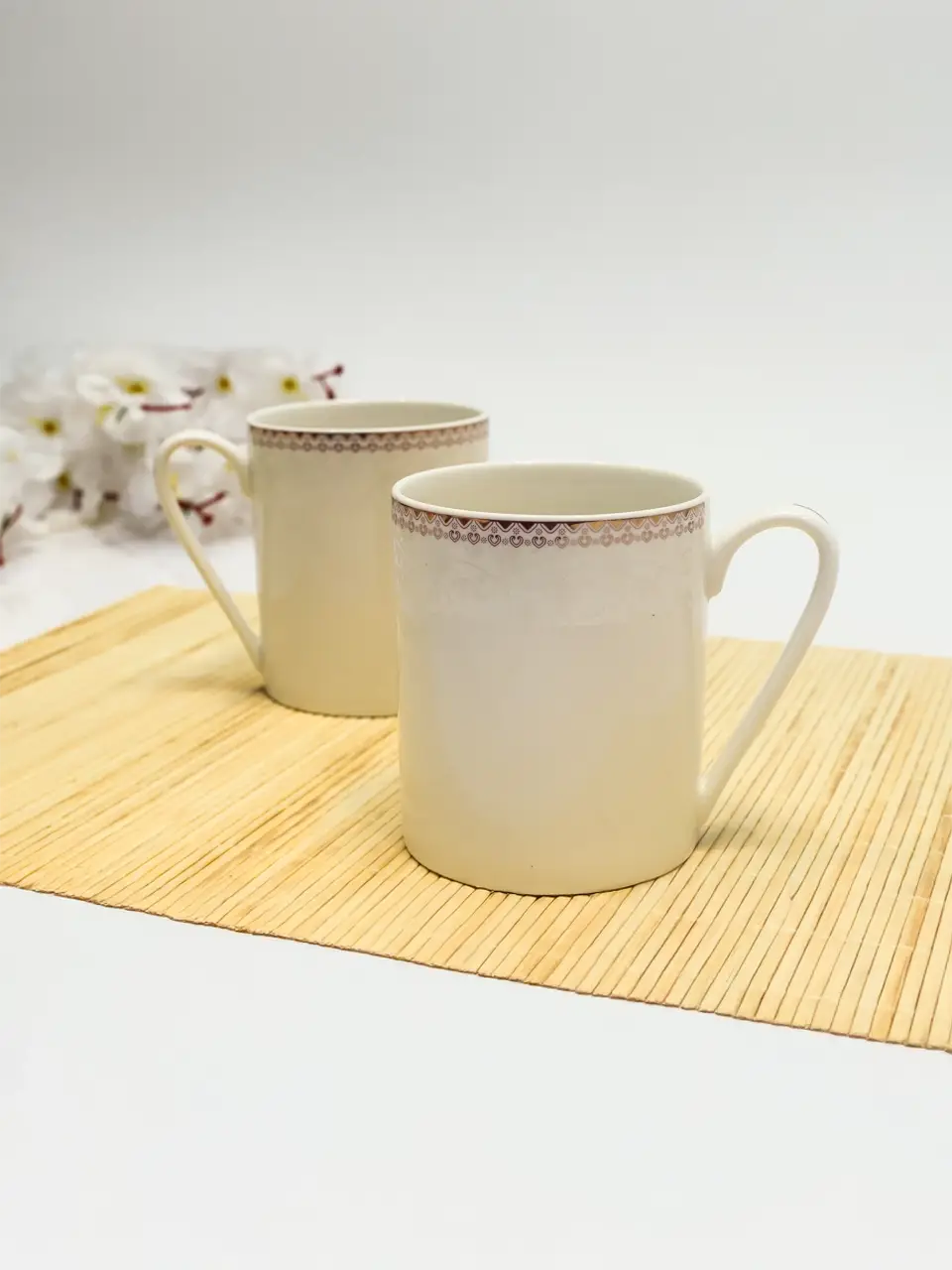 Blluex Classic Ivory Bloom Ceramic Mug Set Buy @ ₹826