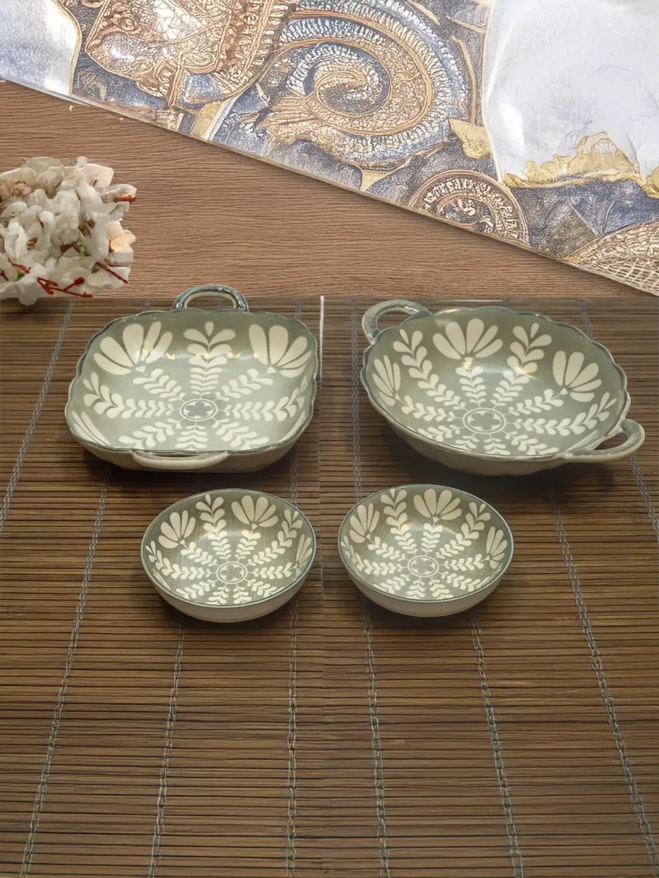 Blluex Olive Bloom Ceramic Bowl Set Buy @ ₹1625