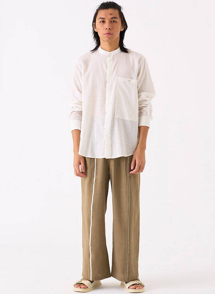 Band Collar Shirt Set