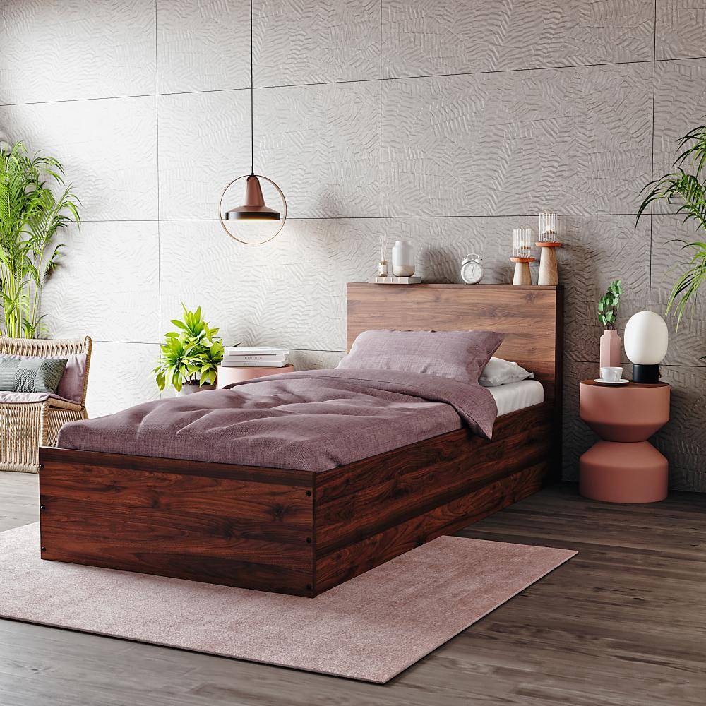 Taurus Single Size Engineered Wood Bed With Storage (78x36 inch)