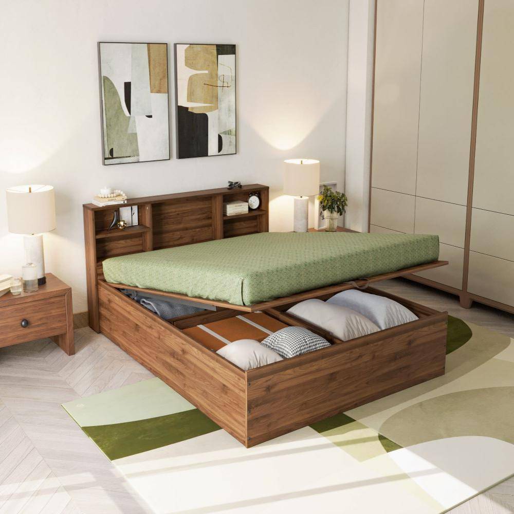 Petra Queen Engineered Wood Bed With Hydraulic Mechanism (78x60 inch)