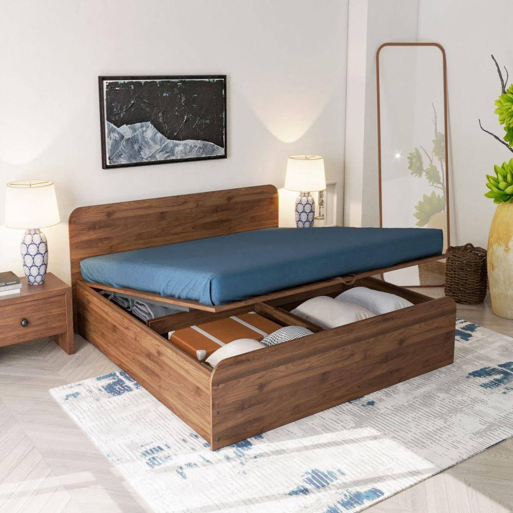 Astra King Engineered Wood Bed With Storage With Hydraulic Mechanism (78x72 inch)
