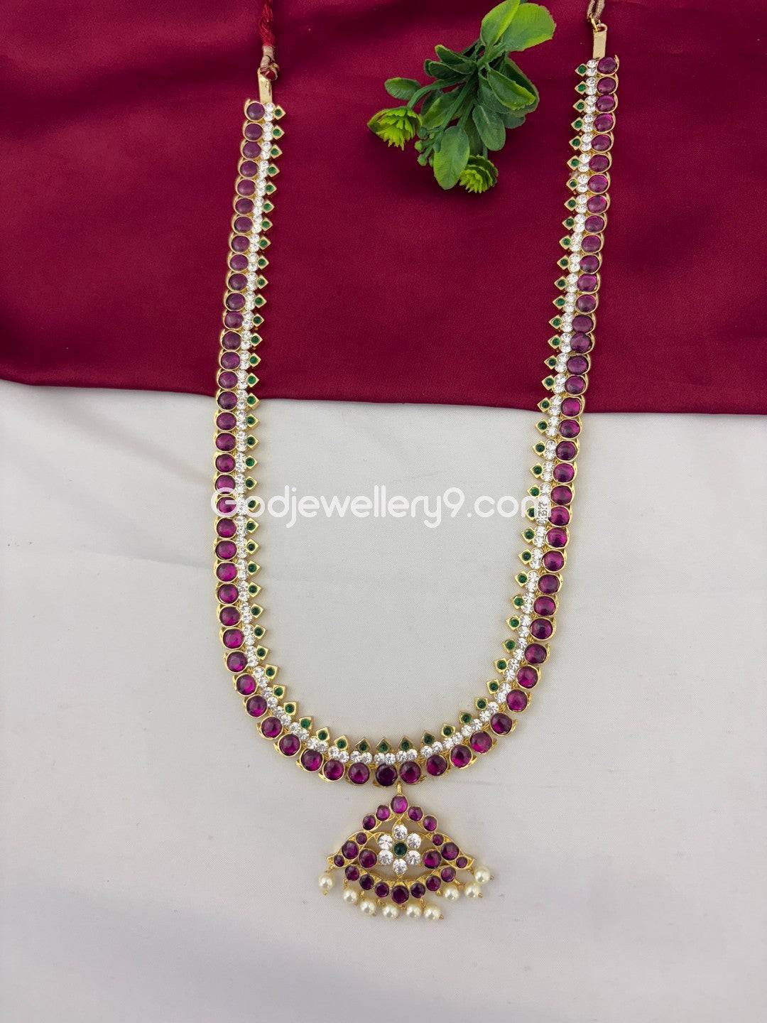 Bharatnatyam Kuchipudi Brass Real Kemp Long Haram For Bharatanatyam Online Godjewellery9