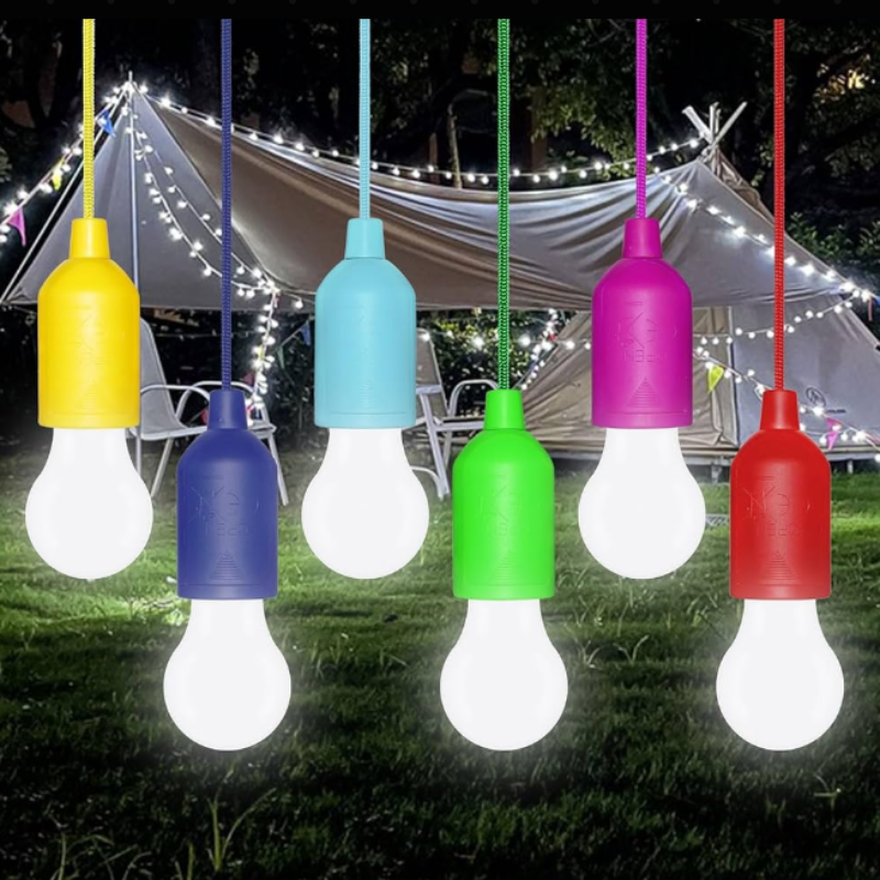 LED Pull Cord Pendant Light with Drawstring - Portable Hanging Lamp for Home, Camping & Outdoor Use (White light in Random color-Pack of 1) Buy @ ₹129