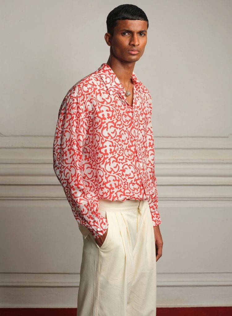 Block Printed Silk Shirt