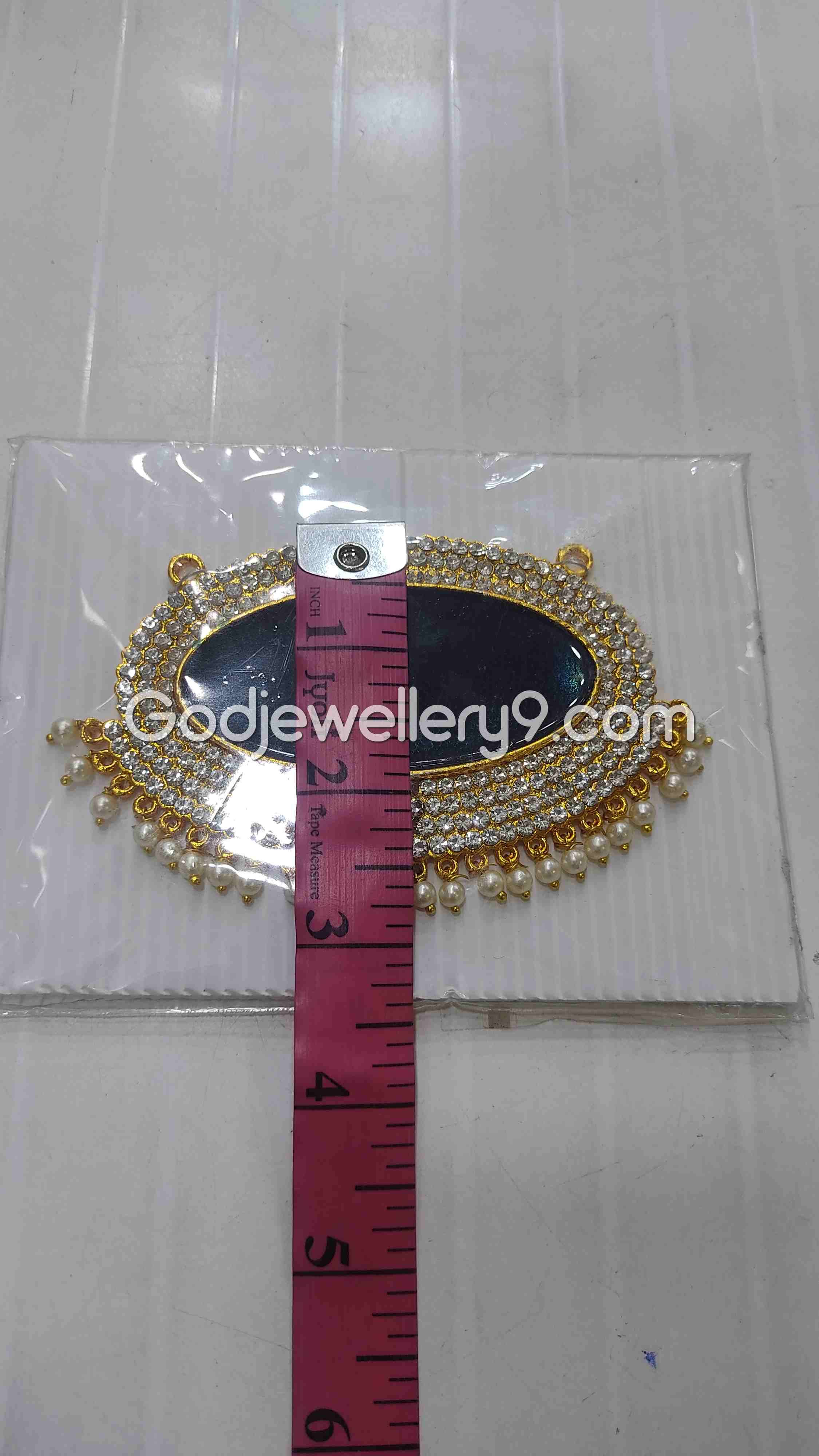 Blue Big Oval Dollar Pendant For Hindu God And Deity Chest Jewellery R12