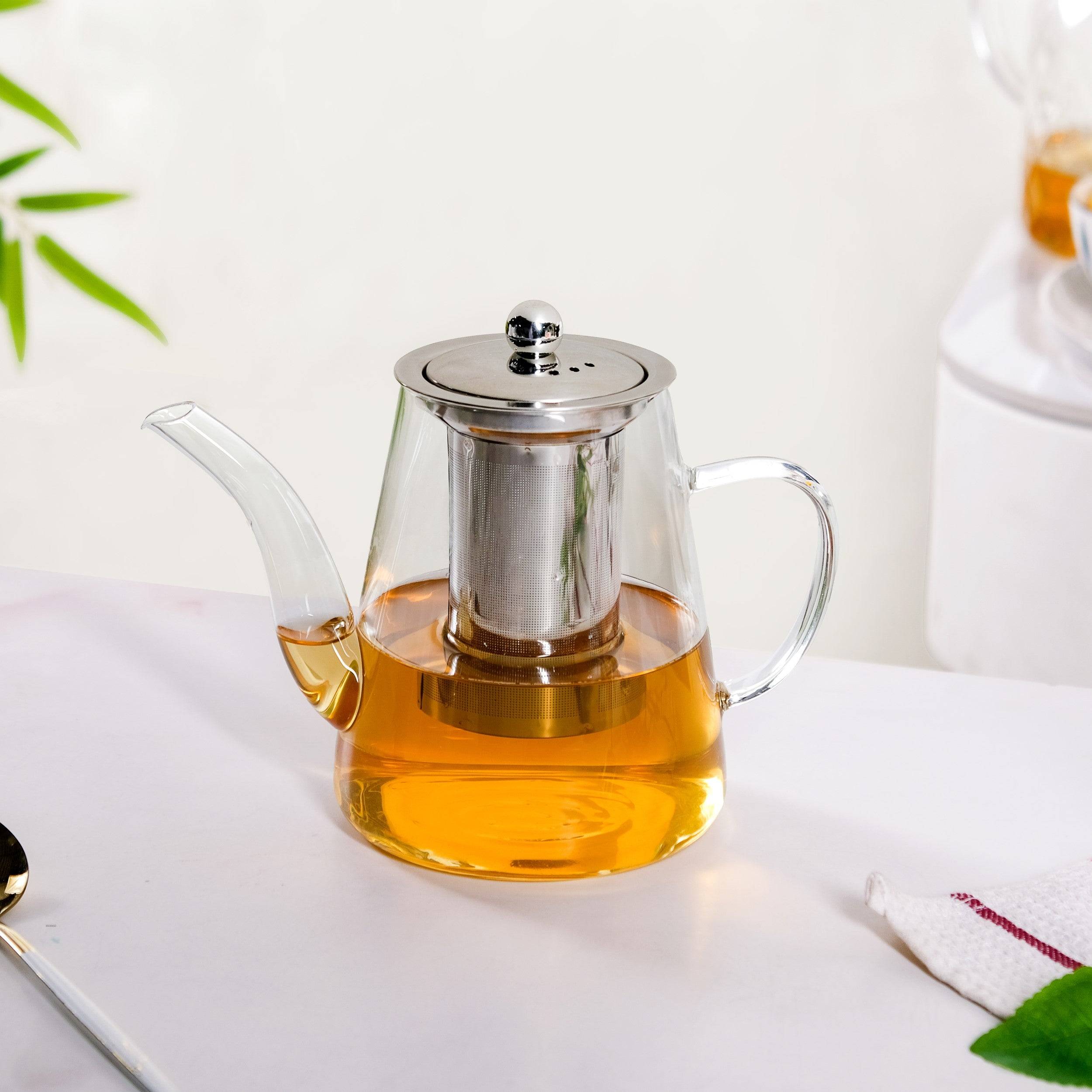 Glass Kettle With Tea Strainer Flame Safe 900ml buy only at ₹1050