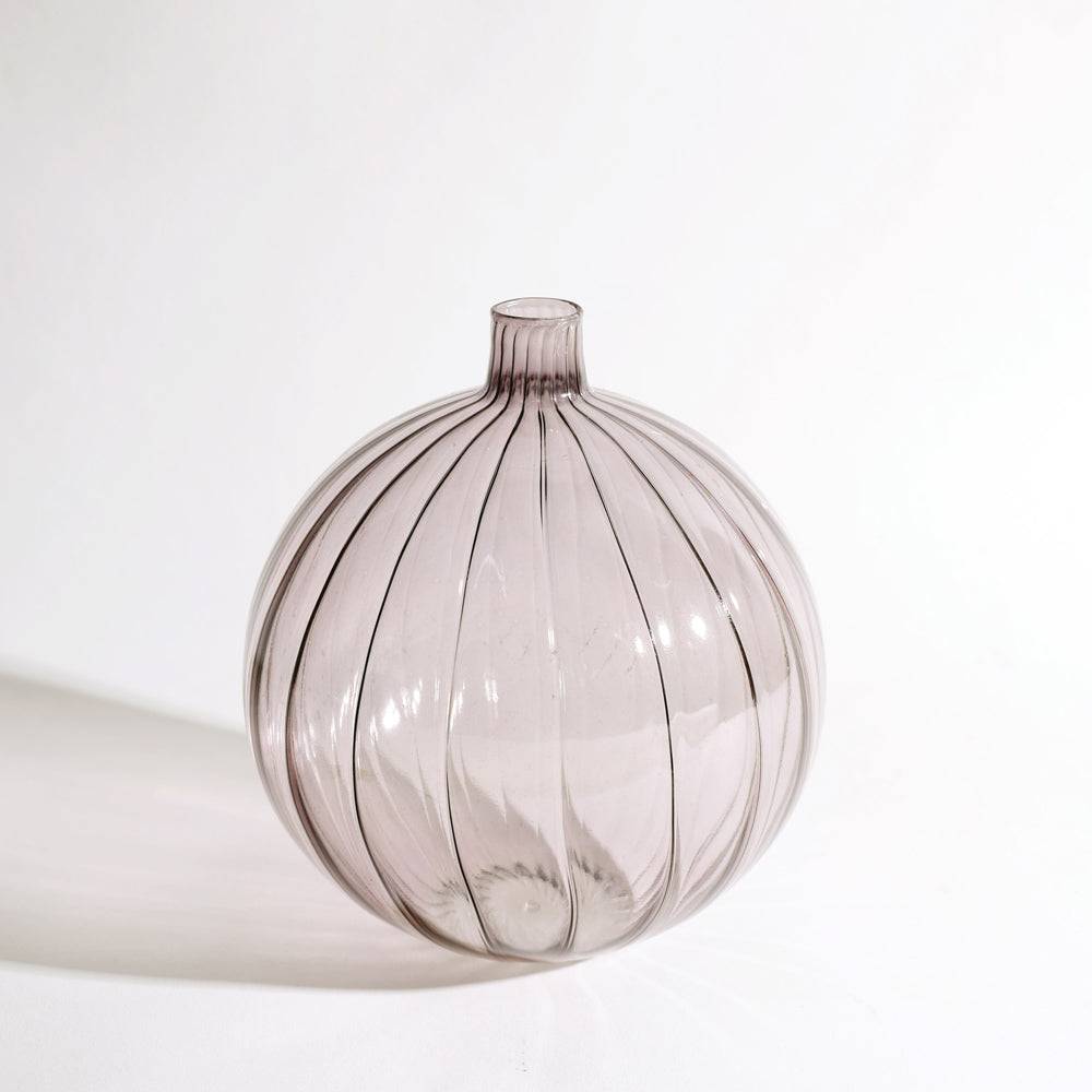 Cirque Round Glass Vase Medium - Smoke