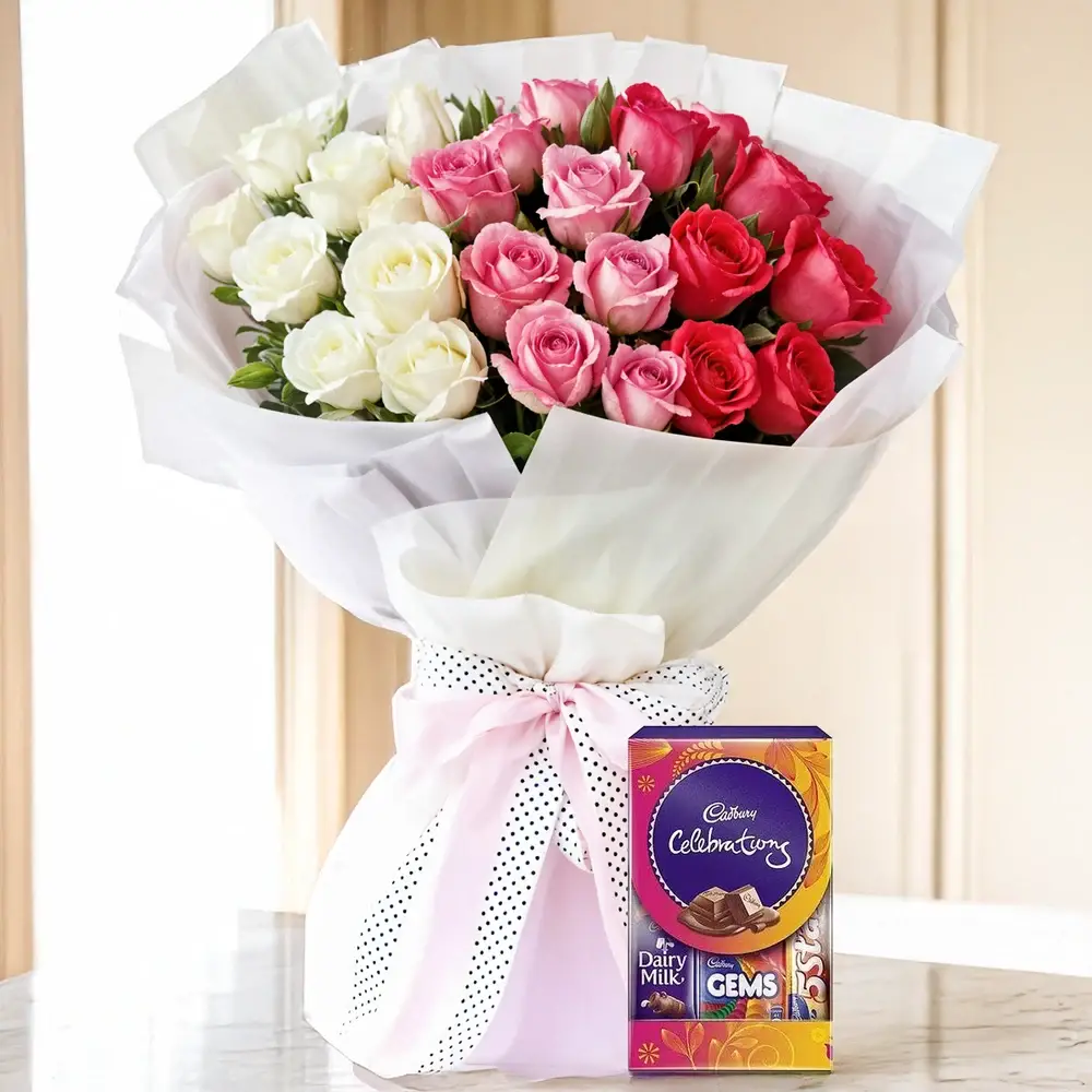 Bouquet of Roses and Chocolate