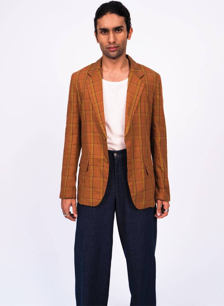 Brown Check Blazer