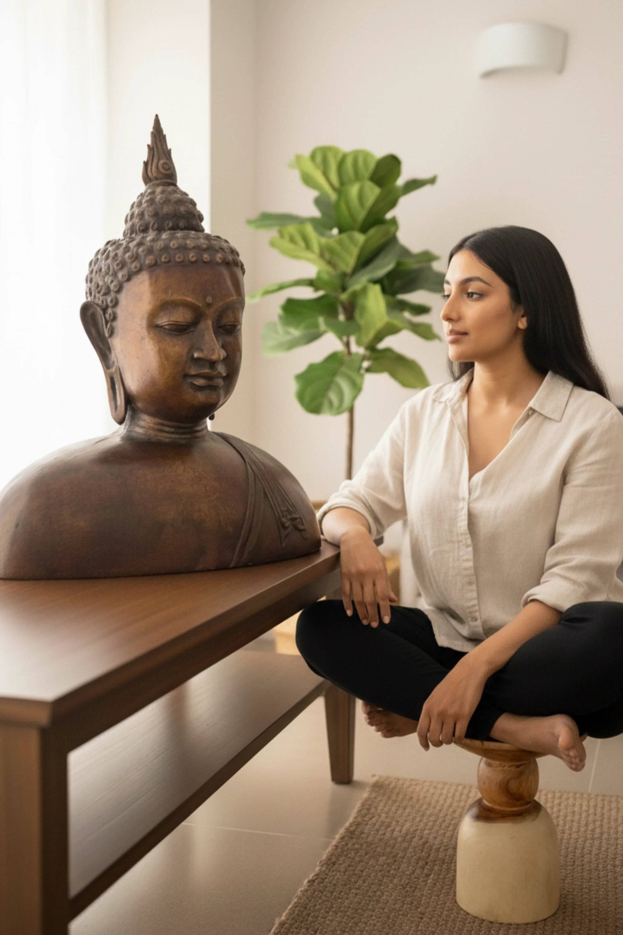 Antique Bronze Hand Carved Buddha