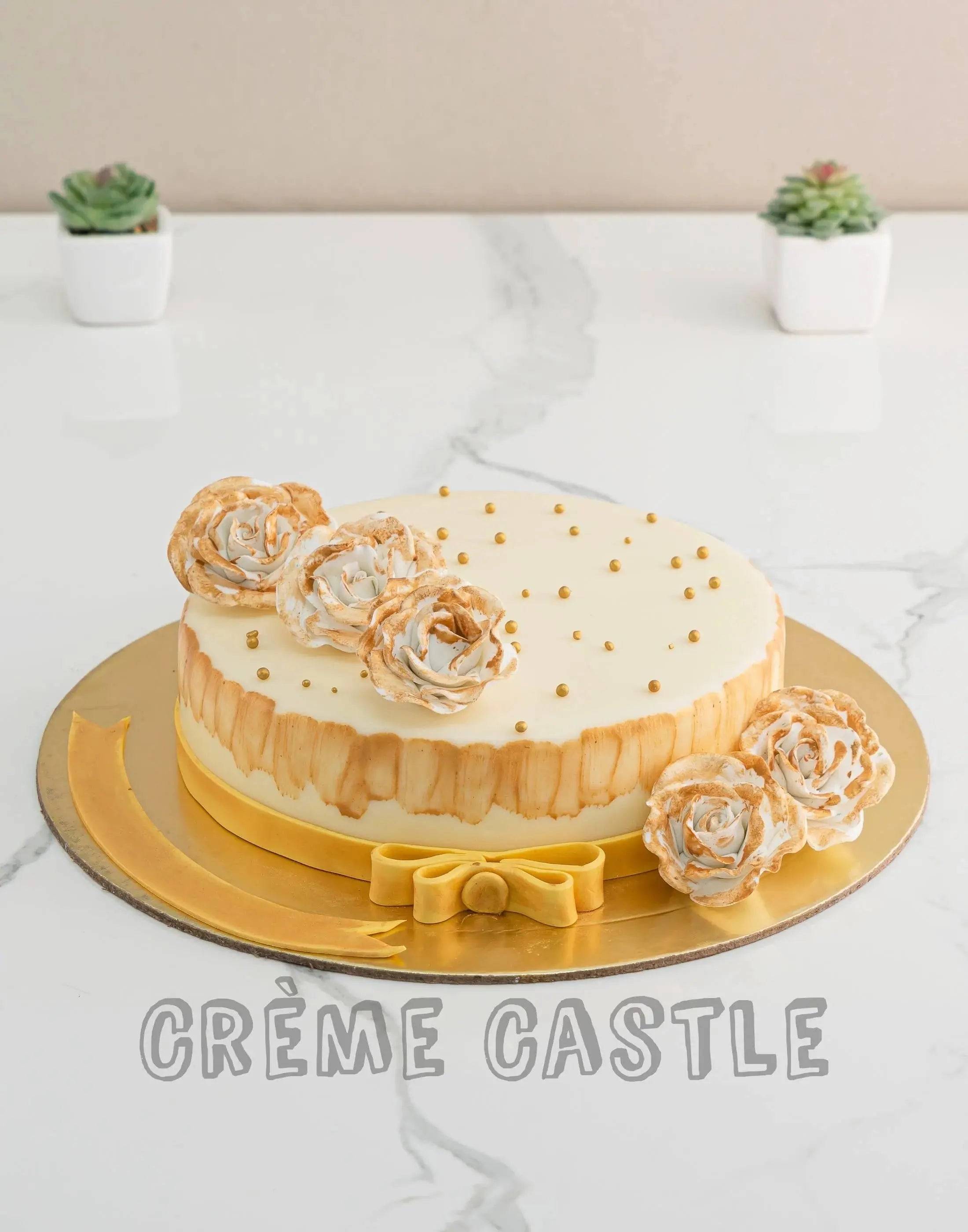Golden Floral Cake