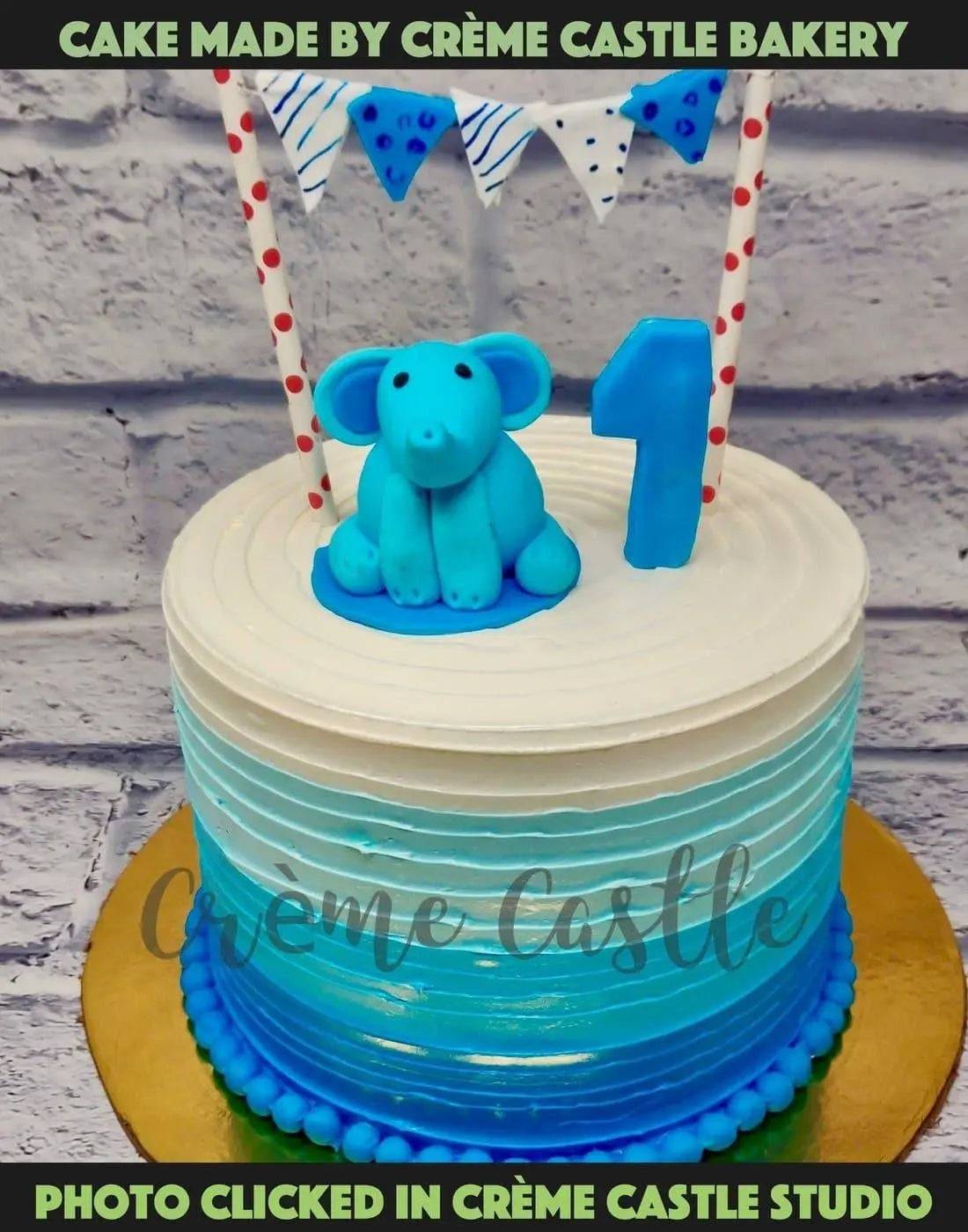 Baby Elephant colour tones cake