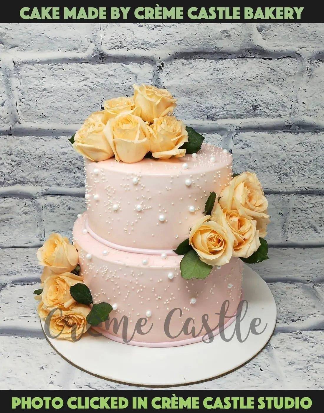 Orange Rose Tier Cake