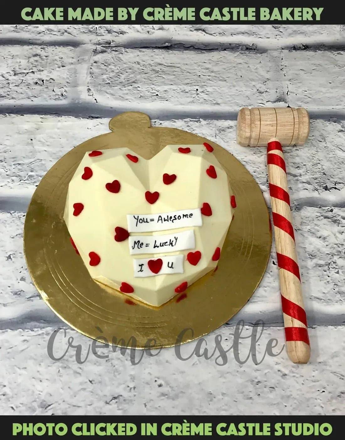 Valentine Heart Pinata Smash Cake