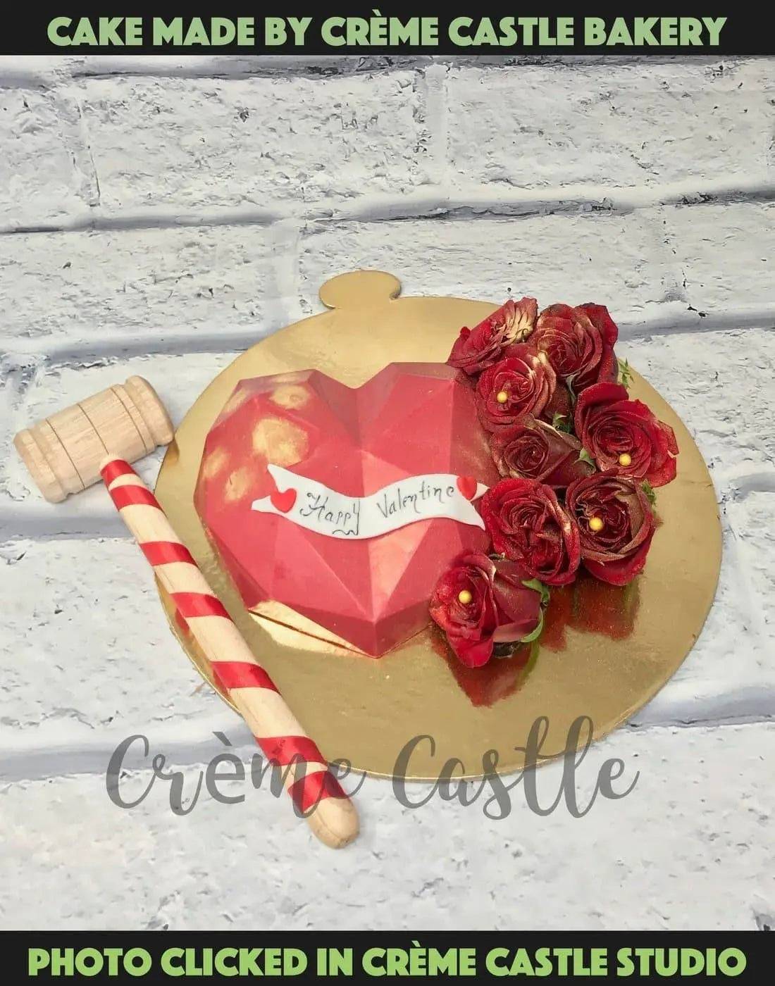 Heart Roses Pinata Smash Cake