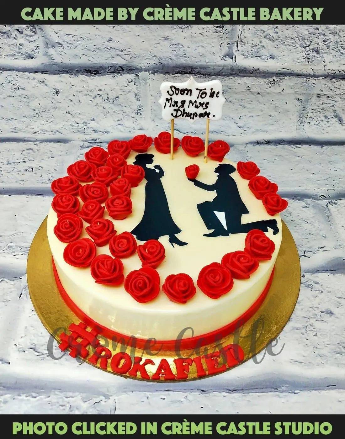 Proposal in Rose Cake