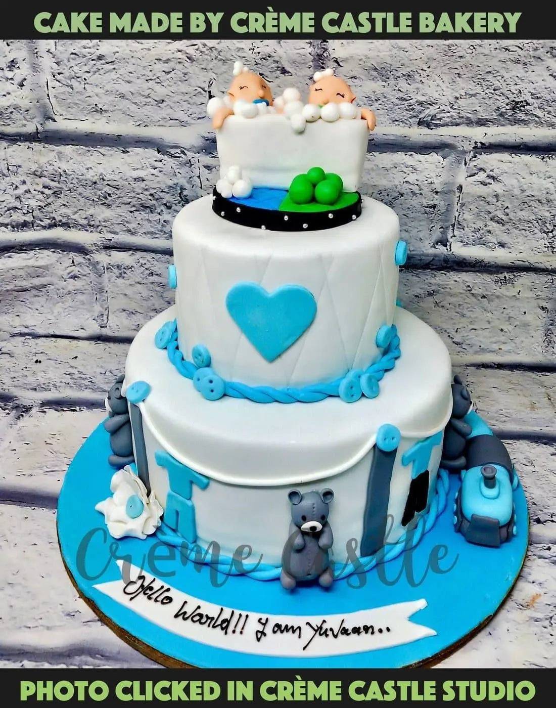 Twin Boys Tier Cake