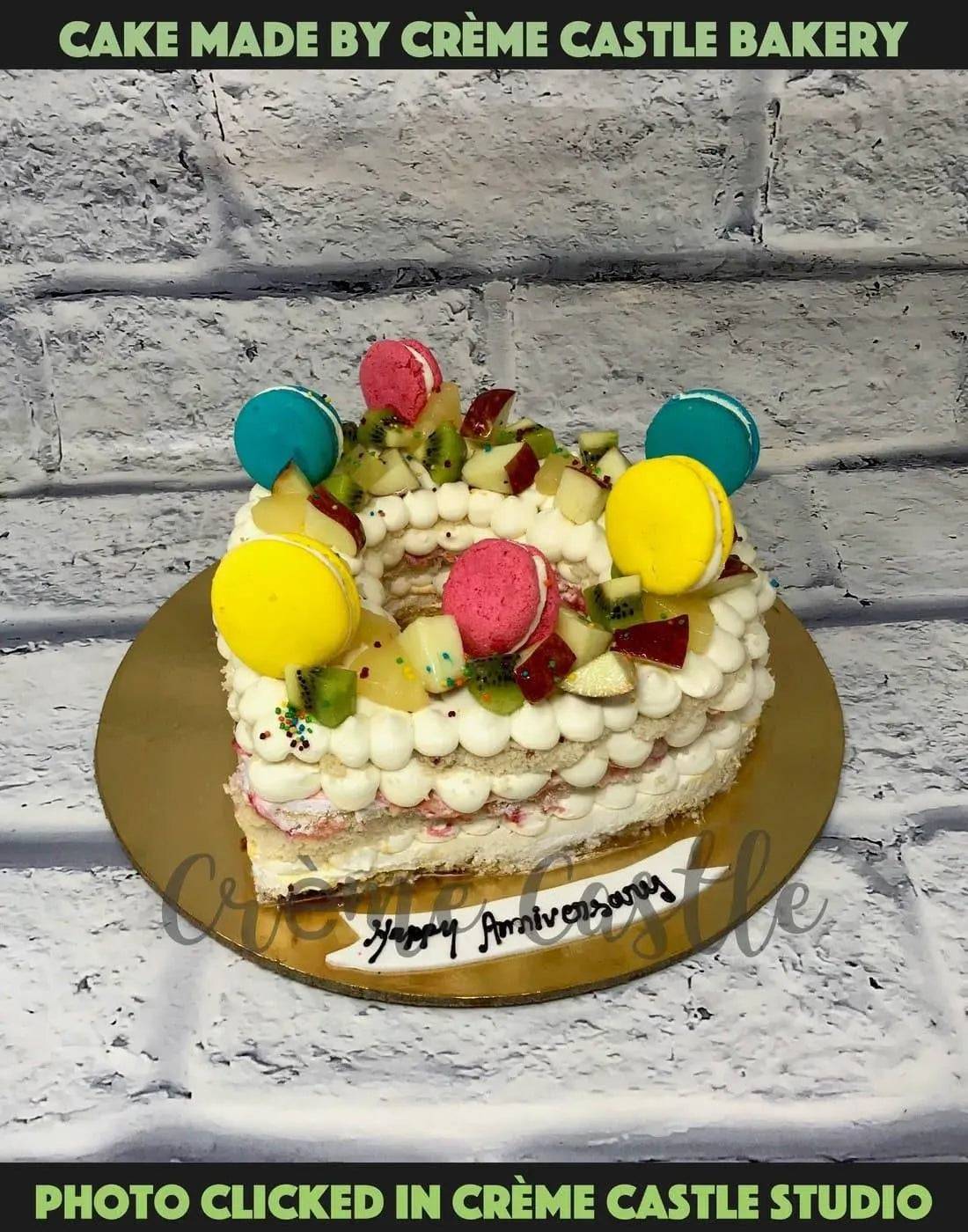 Naked Heart Macaroon Cake