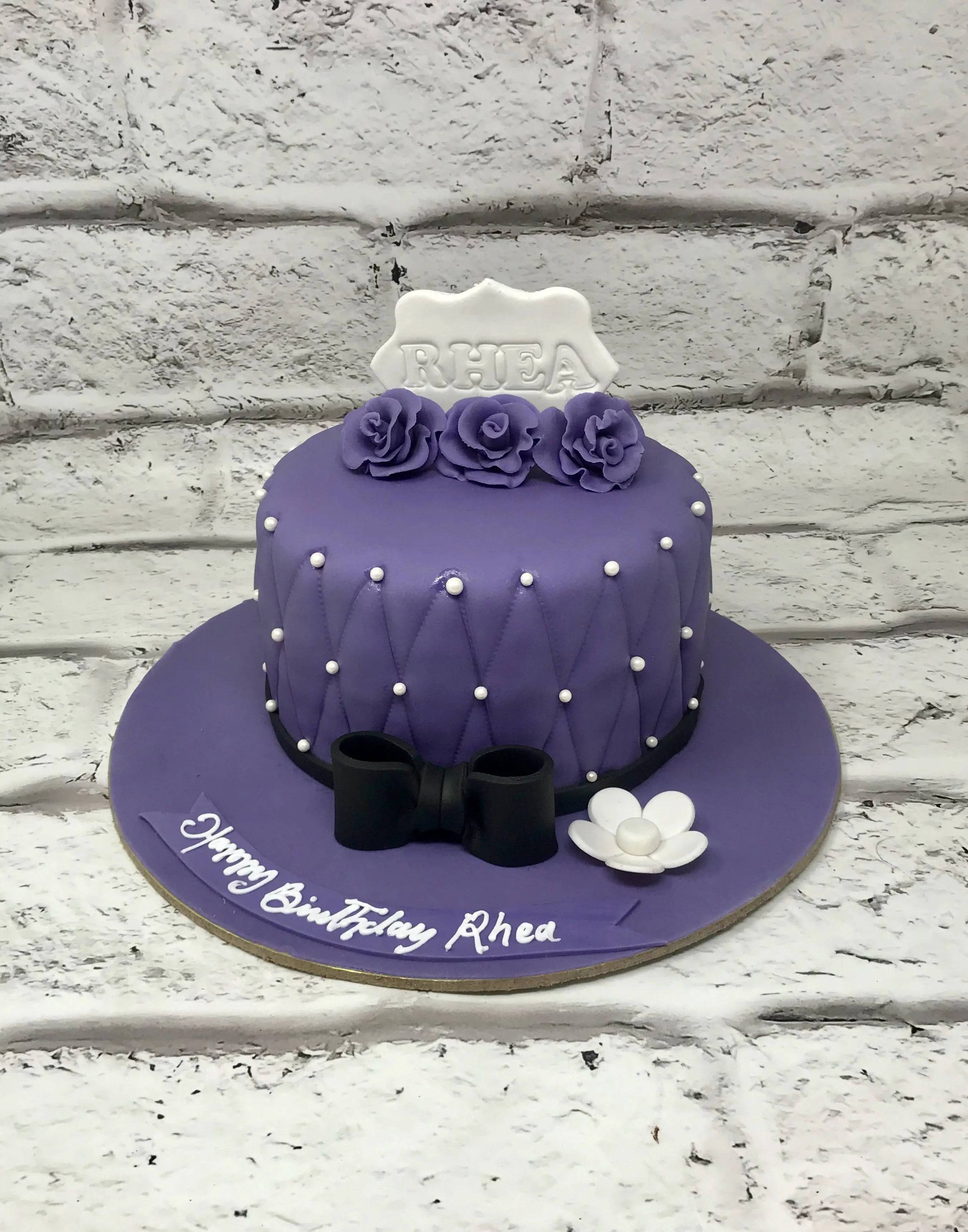 Purple Quilt Design Cake