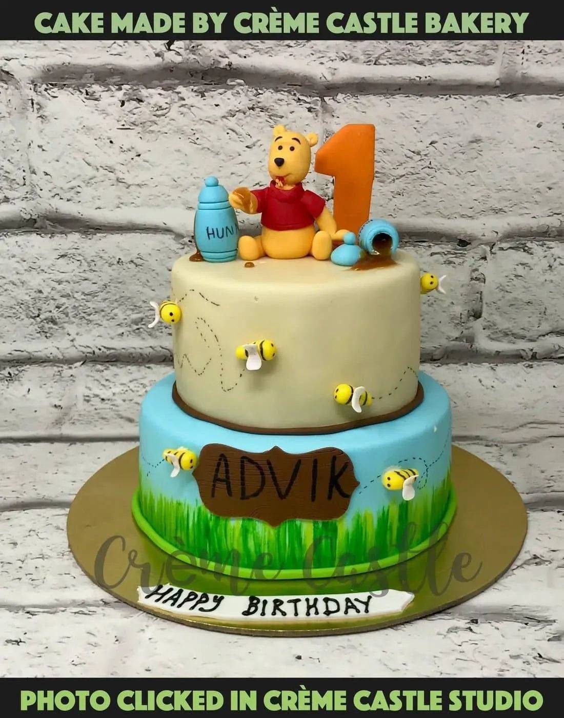 Winnie Pooh Tier Design Cake