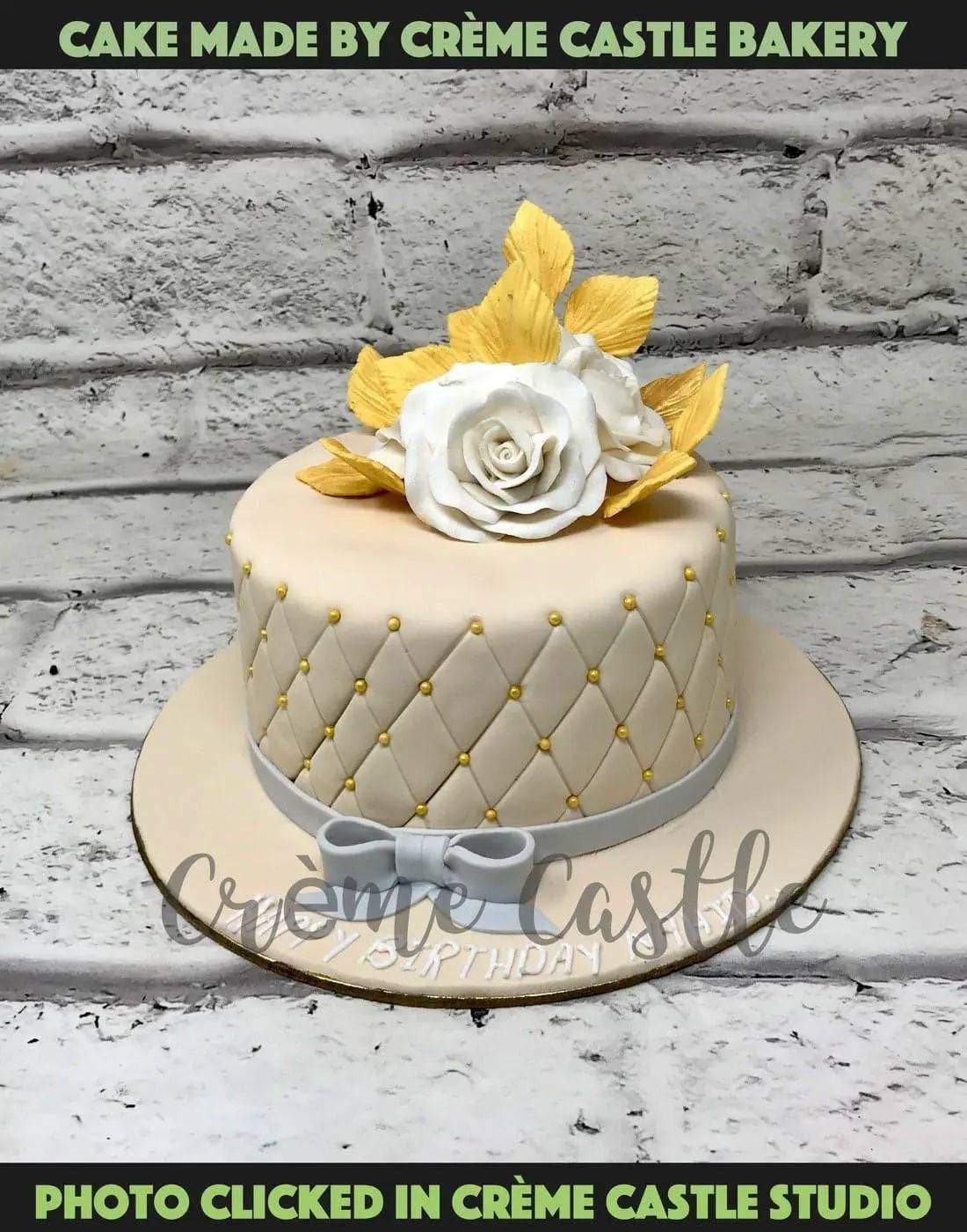Beige Rose Gold Design Cake