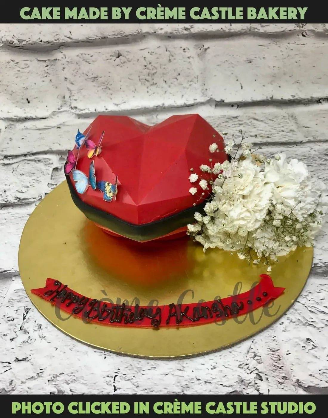 Red Pinata Flower Design Cake