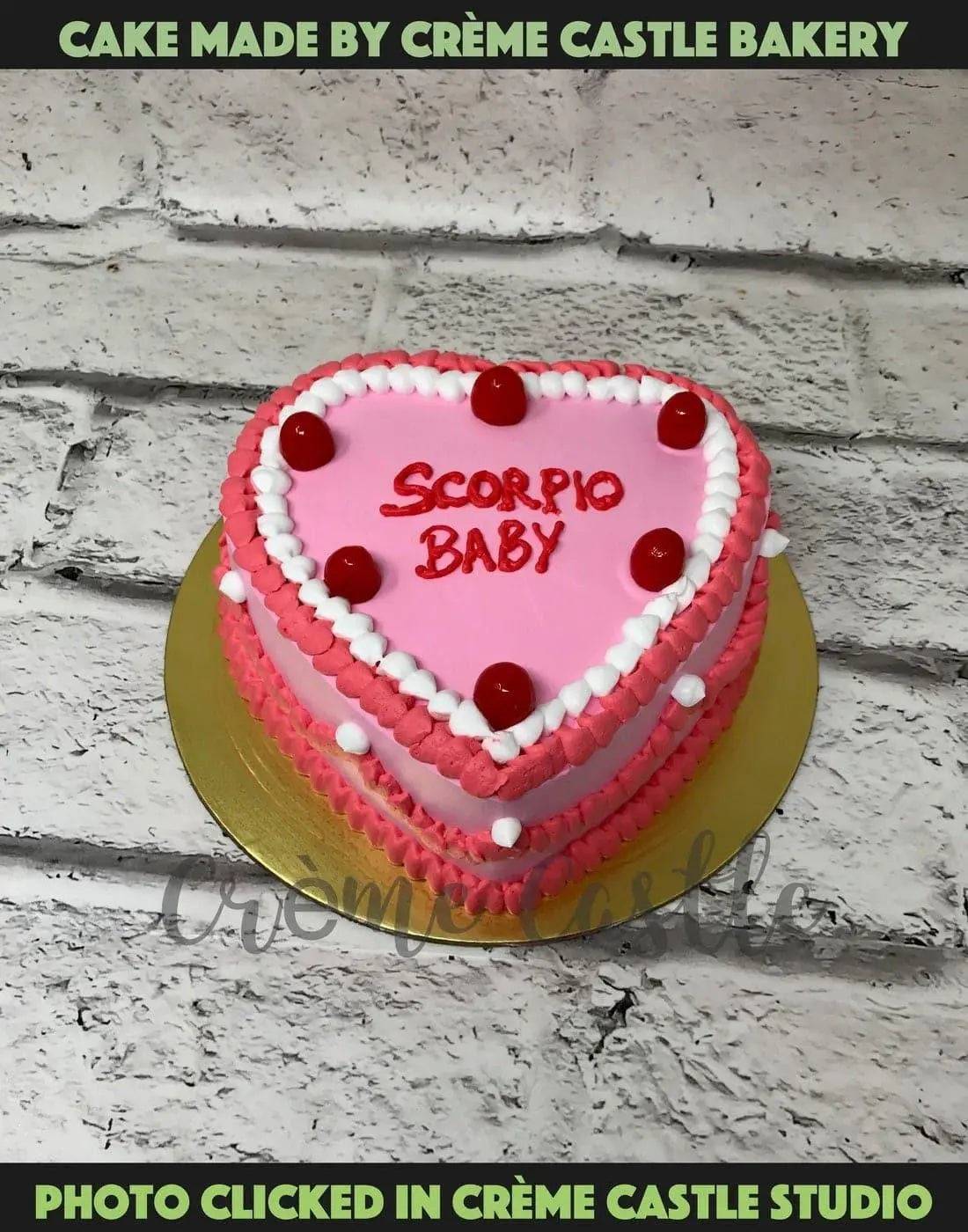 Cherry Heart Design Cake