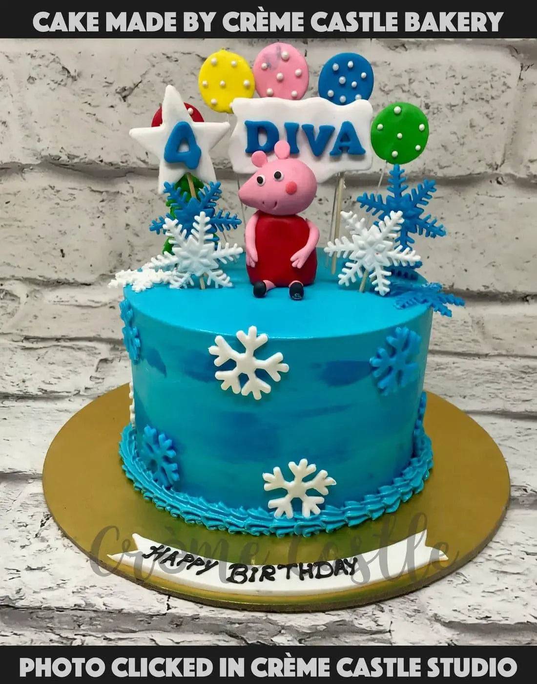 Peppa in Snow Cake
