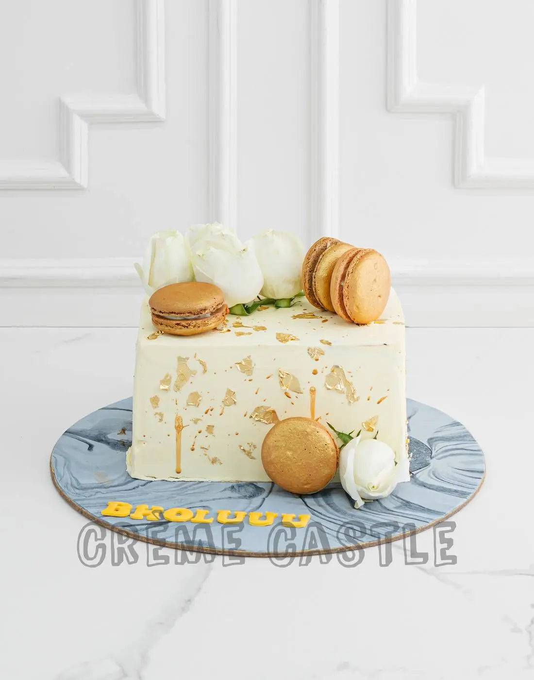 Golden Macaron Cake
