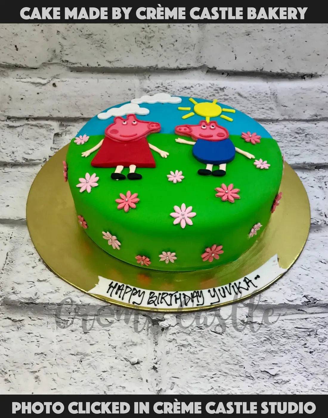Peppa and George in the Park Cake