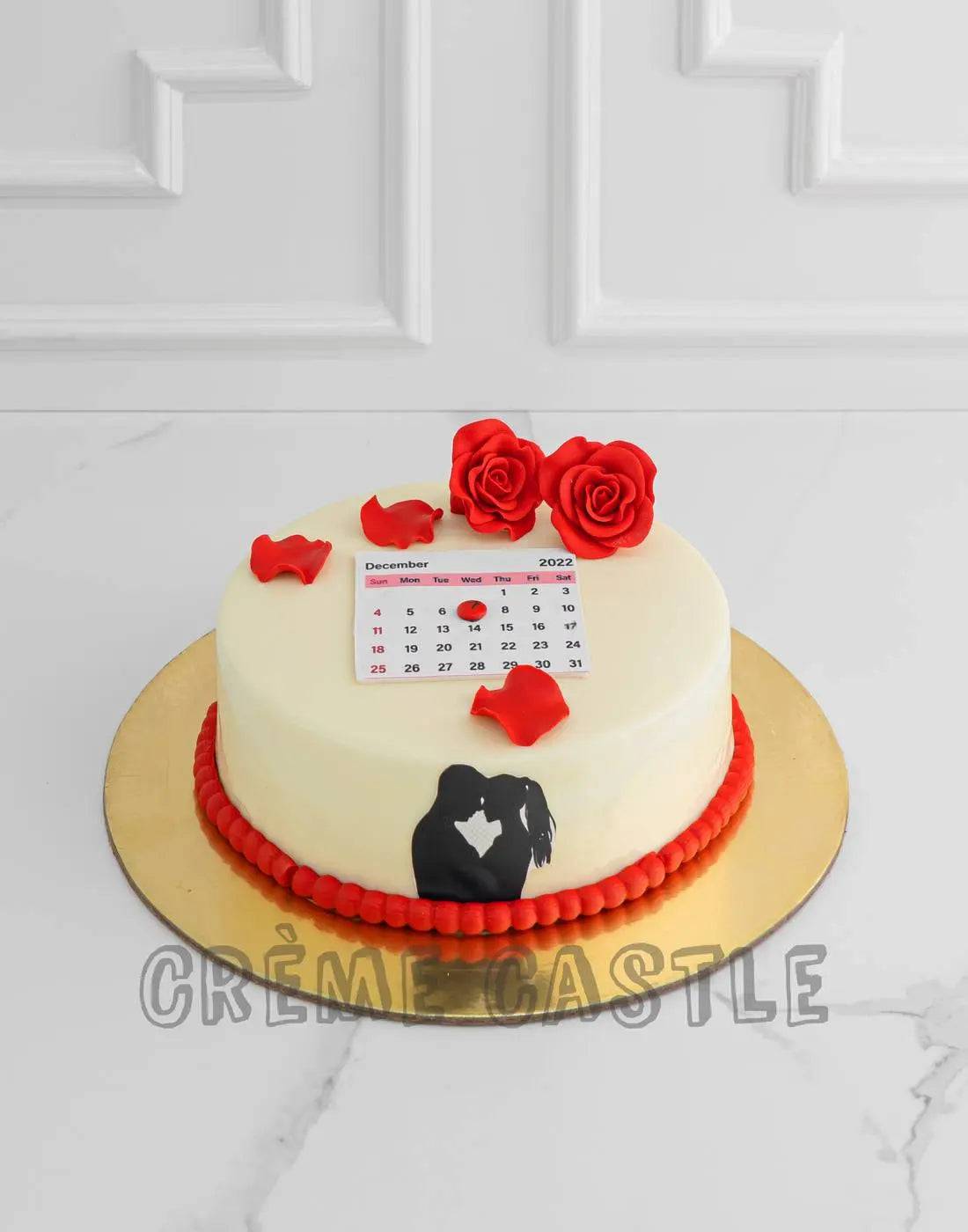 Calendar Couple Anniversary Cake