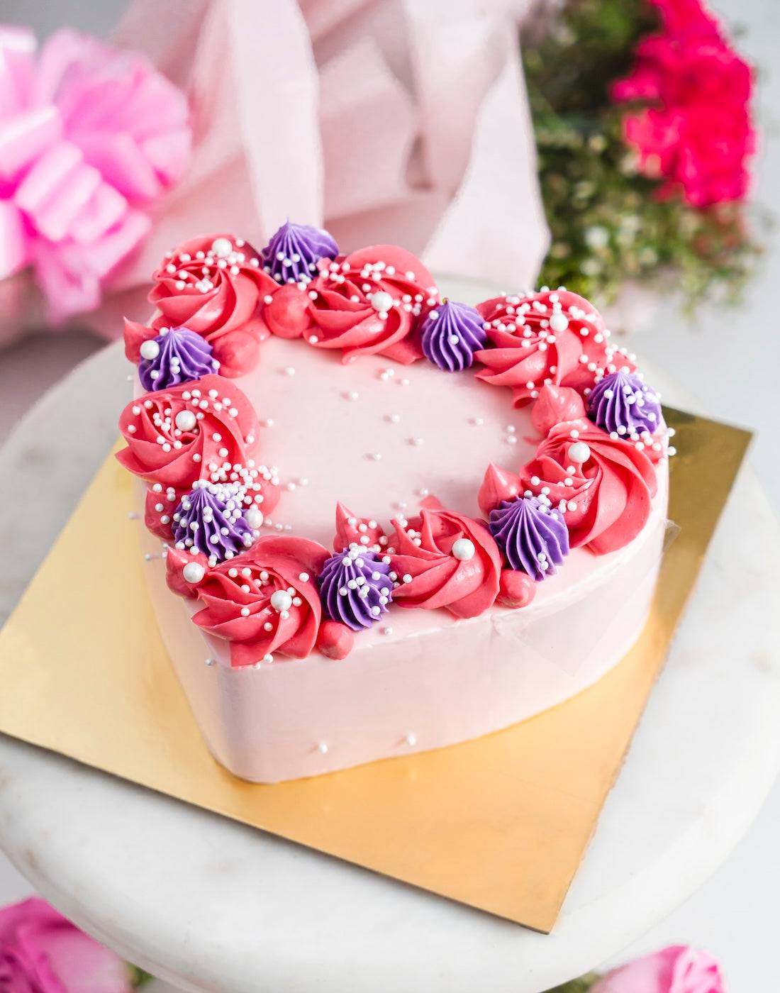 Floral Heart Cake