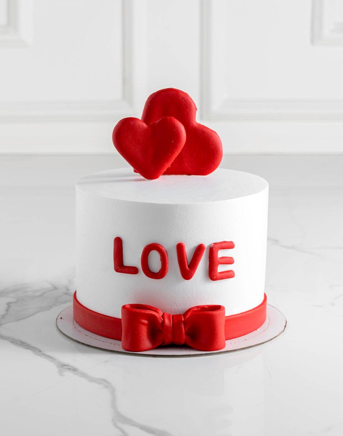 Double Heart Anniversary Cake