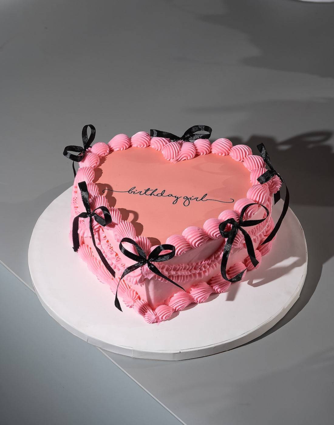 Heart Shape Ribbon Cake