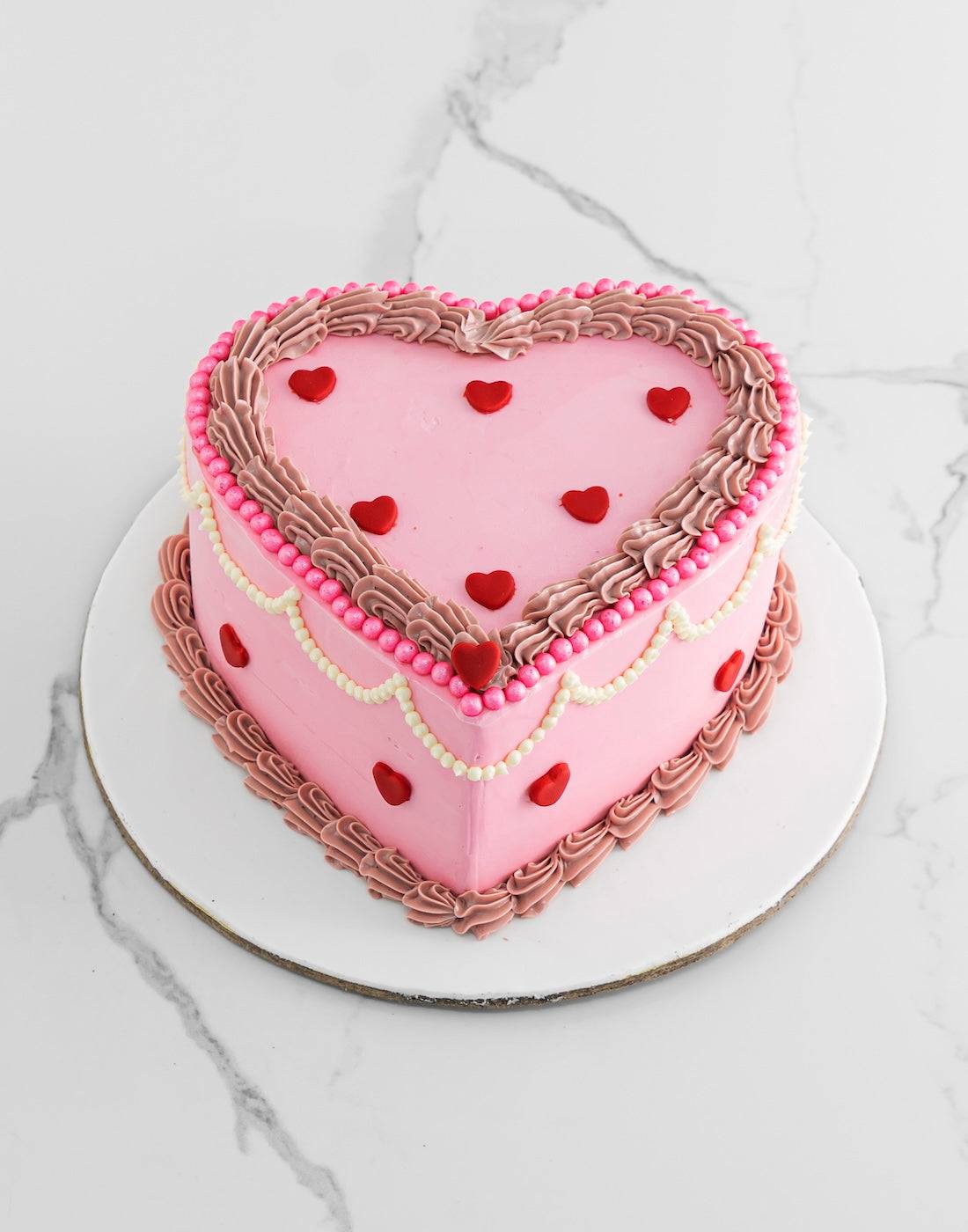 Pink Heart Anniversary cake